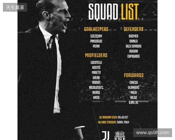 尤文vs萨索洛名单：伊尔迪兹，图拉姆领衔；弗拉霍维奇复出